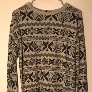 Aztec Divided Black & Gray Sweater